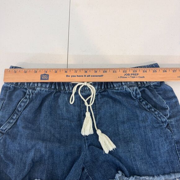 LOFT Women's Dark Denim Cotton Linen Blend Pull On Shorts Size 26 / 2 - Picture 6 of 11